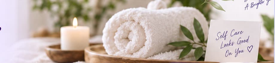 Spa towels and self care note